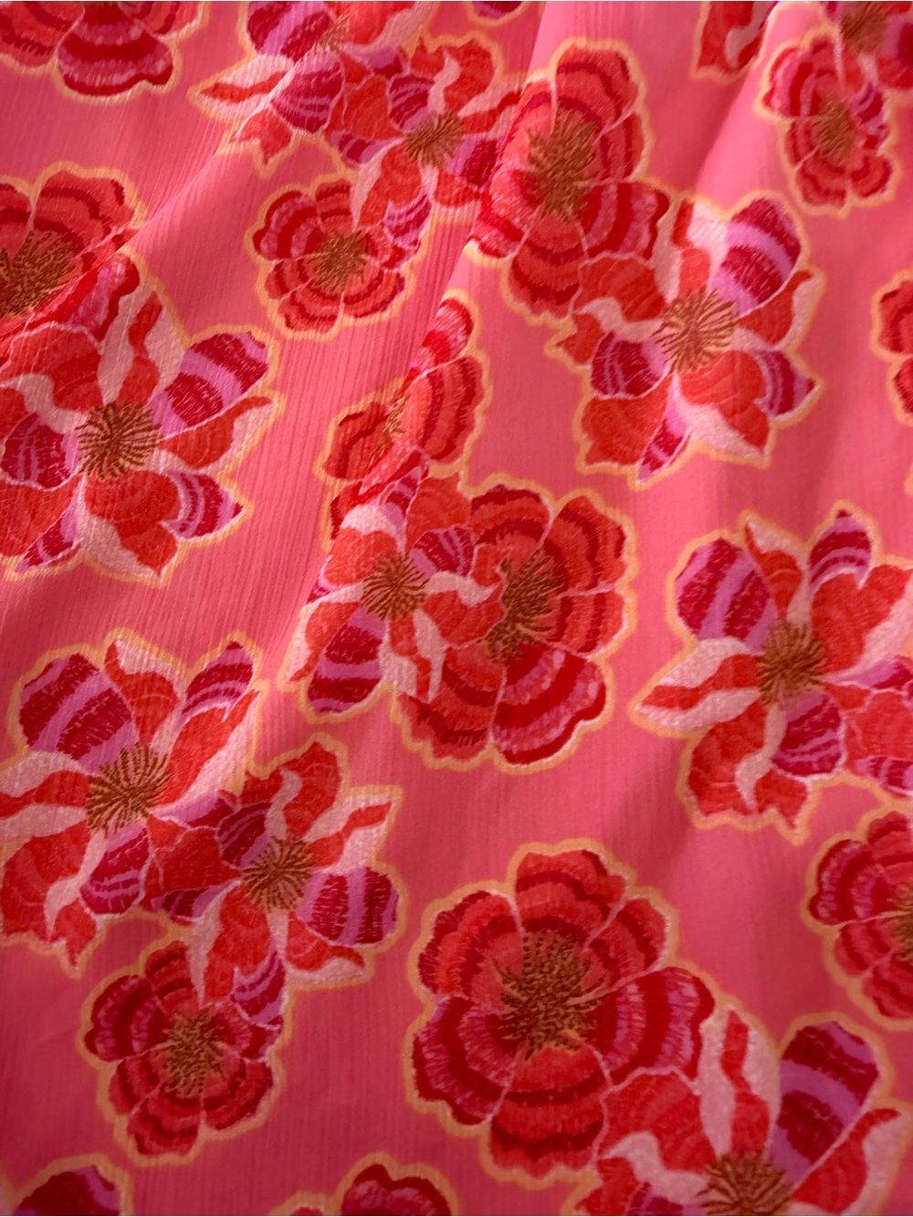 LOFT Pink Floral One Shoulder Top Size L Resort Vacation Summer Blouse - Picture 2 of 4